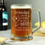 Personalised 'You're Simply The Best' Trophy Motif Pint Stern Glass Tankard - Image 3