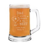 Personalised 'You're Simply The Best' Trophy Motif Pint Stern Glass Tankard - Image 4