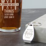 Personalised 'Fixer of All Things' Tools Motif Pint Glass & Bottle Opener Gift Set - Image 2