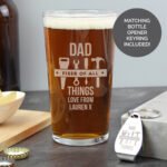 Personalised 'Fixer of All Things' Tools Motif Pint Glass & Bottle Opener Gift Set - Image 3