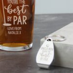 Personalised 'You're The Best By Par' Golf Themed Pint Glass & Bottle Opener Gift Set - Image 2