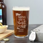 Personalised 'You're The Best By Par' Golf Themed Pint Glass & Bottle Opener Gift Set - Image 4