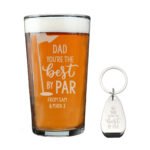 Personalised 'You're The Best By Par' Golf Themed Pint Glass & Bottle Opener Gift Set - Image 5