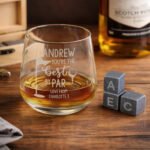 Personalised 'You're The Best By Par' Golf Themed Glass Tumbler & Whisky Stones Gift Set - Image 3