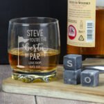 Personalised 'You're The Best By Par' Golf Themed Whisky Glass Tumbler & Whisky Stones Gift Set - Image 3