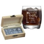 Personalised 'You're The Best By Par' Golf Themed Whisky Glass Tumbler & Whisky Stones Gift Set - Image 7