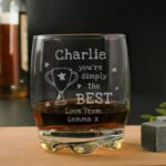 Personalised 'Simply The Best' Trophy Motif Glass Tumbler