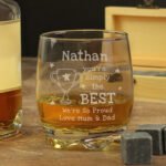 Personalised 'Simply The Best' Trophy Motif Glass Tumbler - Image 3