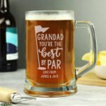 Personalised 'You're The Best By Par' Golf Themed Pint Stern Glass Tankard - Image 3