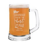 Personalised 'You're The Best By Par' Golf Themed Pint Stern Glass Tankard - Image 4