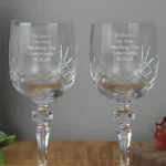 Personalised Any Message Pair of Crystal Wine Glasses - Image 3