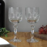 Personalised Any Message Pair of Crystal Wine Glasses - Image 4