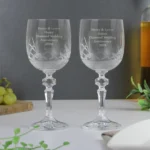 Personalised Any Message Pair of Crystal Wine Glasses - Image 6