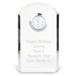 Personalised Any Message Crystal Glass Mantel Clock - Image 6