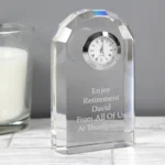Personalised Any Message Crystal Glass Mantel Clock