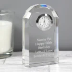 Personalised Any Message Crystal Glass Mantel Clock - Image 3