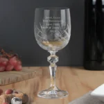 Personalised Any Message Cut Crystal Wine Glass