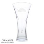 Personalised Any Message Large Hand Cut Diamante Heart Glass Vase - Image 4