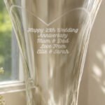 Personalised Any Message Large Hand Cut Diamond Effect Heart Glass Vase - Image 2