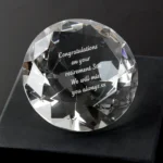 Personalised Any Message Diamond Design Glass Paperweight - Image 5