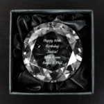 Personalised Any Message Diamond Design Glass Paperweight - Image 2