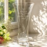 Personalised Little Hearts Motif Large Hand Cut Diamond Effect Glass Vase - Image 4