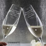 Personalised Hand Cut Little Hearts Motif Pair of Glass Champagne Flutes + Gift Box - Image 3