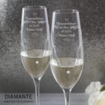 Personalised Hand Cut Little Hearts Motif Pair of Glass Champagne Flutes + Gift Box - Image 4