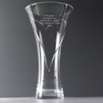 Personalised Any Message Large Hand Cut Gold Diamond Effect Heart Glass Vase - Image 3
