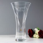 Personalised Any Message Large Hand Cut Gold Diamond Effect Heart Glass Vase - Image 5