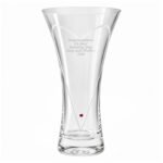 Personalised Any Message Large Hand Cut Ruby Diamond Effect Heart Glass Vase - Image 5