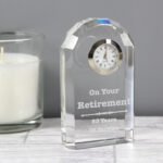 Personalised Any Message Scroll Design Crystal Mantel Clock - Image 3