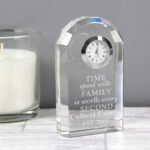 Personalised 'Time Spent With Family' Crystal Mantel Clock