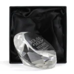 Personalised 'Mr And Mrs' Hearts Motif Diamond Design Glass Paperweight - Image 2