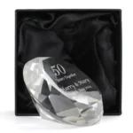 Personalised Big Numbers Diamond Design Glass Paperweight - Image 2