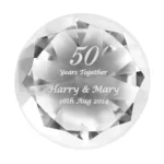 Personalised Big Numbers Diamond Design Glass Paperweight - Image 4