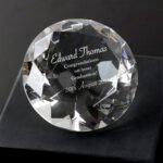 Personalised Any Message Diamond Glass Paperweight