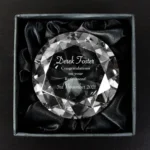 Personalised Any Occasion Diamond Design Glass Paperweight - Image 2