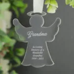 Personalised Any Message Hanging Acrylic Angel Shaped Decoration