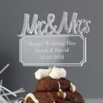 Personalised 'Mr & Mrs' Plaque Design Acrylic Cake Topper