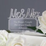 Personalised 'Mr & Mrs' Plaque Design Acrylic Cake Topper - Image 2