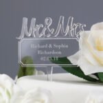 Personalised 'Mr & Mrs' Plaque Design Acrylic Cake Topper - Image 3