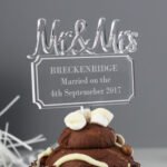 Personalised 'Mr & Mrs' Plaque Design Acrylic Cake Topper - Image 4