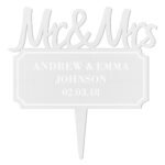Personalised 'Mr & Mrs' Plaque Design Acrylic Cake Topper - Image 6