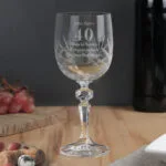 Personalised Big Numbers Birthday/Anniversary Cut Crystal Wine Glass
