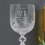 Personalised Big Numbers Cut Crystal Wine Glass - Image 2