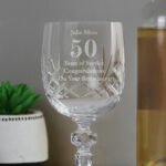 Personalised Big Numbers Cut Crystal Wine Glass - Image 3