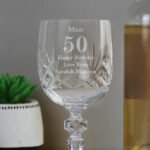 Personalised Big Numbers Cut Crystal Wine Glass - Image 4