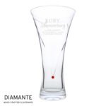Personalised 'Ruby Anniversary' Hand Cut Diamante Heart Glass Vase - Image 3