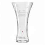 Personalised 'Ruby Anniversary' Large Hand Cut Diamond Effect Heart Glass Vase - Image 5